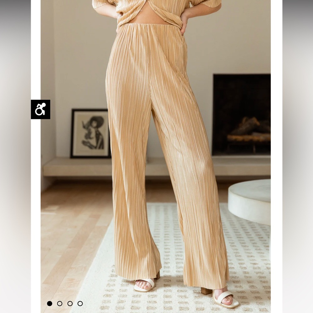 BOHME CLARA RIBBED PANTS IN CHAMPAGNE